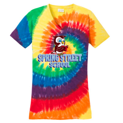 Ladies Tie Dye V Neck Tee Thumbnail